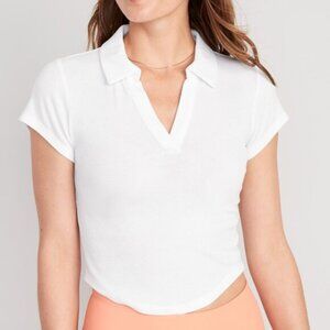 Old Navy UltraLite Rib-Knit Cropped Polo Shirt